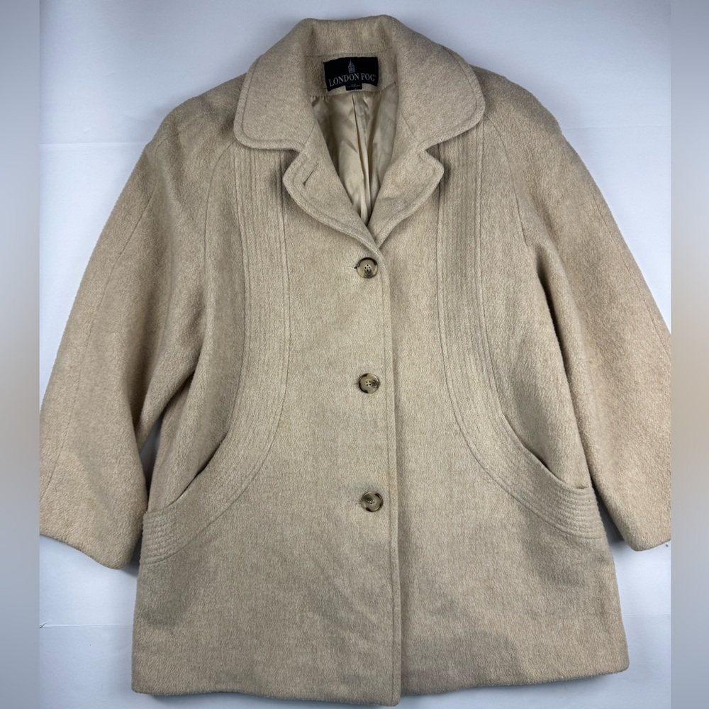 London Fog Women's Winter Wool Cream Pea Coat size 6P